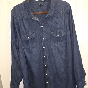 Torrid Dark Denim Button Down Shirt size3 3X